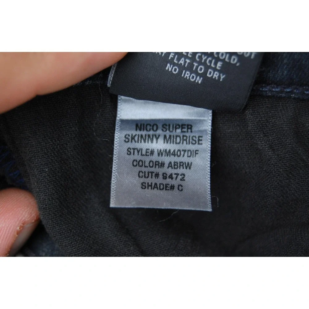 Hudson Jeans Womens 25 Black Nico Super Skinny‎ Midrise Stretch Denim Made USA